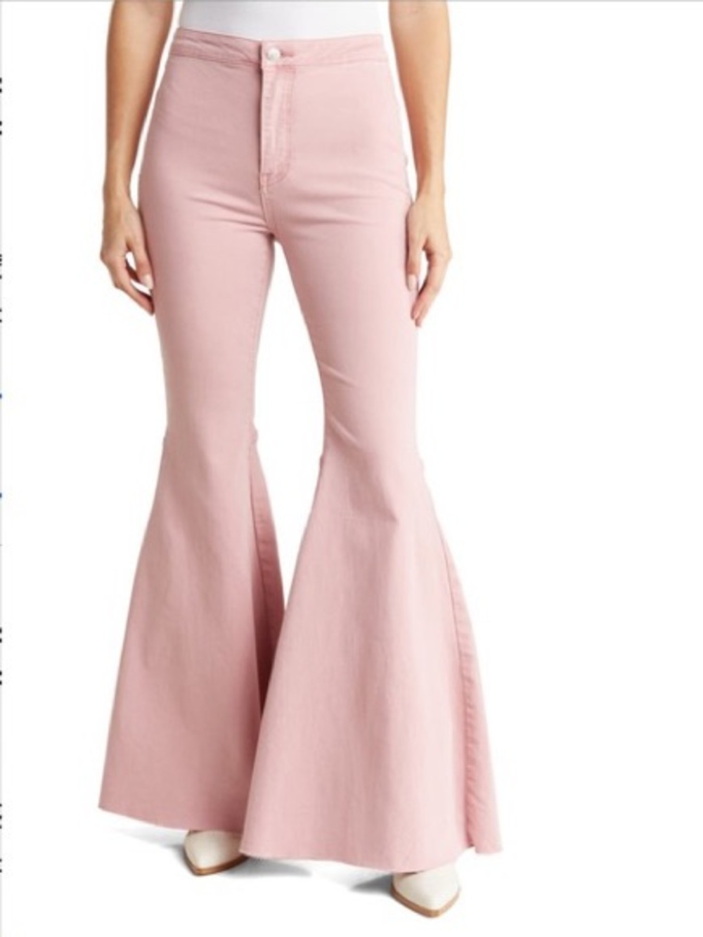 We The Free Blush Pink High-Rise Flare Jeans